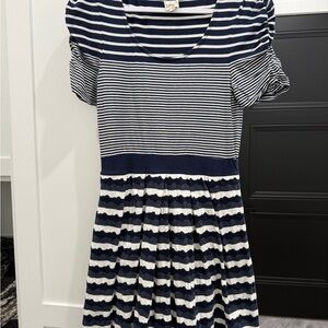 Striped Navy and White Mini Dress